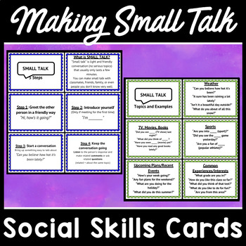 Preview of Back to School—Social Skills Small Talk Cards