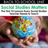 Back-to-School Social Studies Unit - Print & Interactive Digital