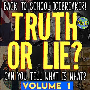 Preview of Back to School Social Studies and History Truth or Lie Activity Volume 1