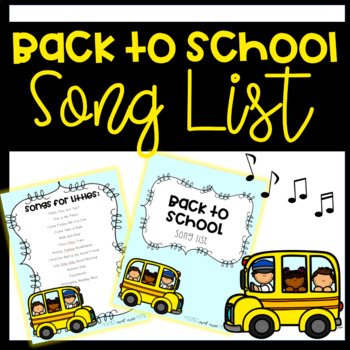 Preview of Back to School Song List