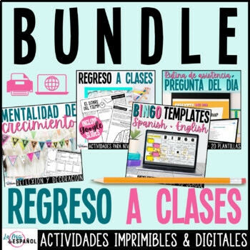 Preview of Back to School Spanish Activities - Actividades para regreso a clases BUNDLE