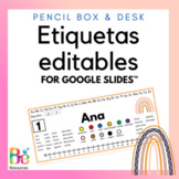 Back to School Spanish Editable Name Tags | Boho Rainbow f
