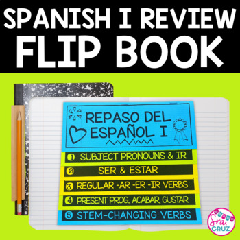 Preview of Spanish 1 Review - Spanish Final Exam Review Flip Book Study Guide + DIGITAL