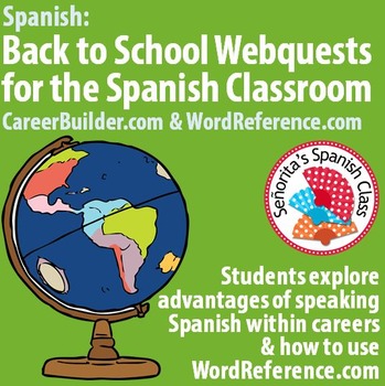 Preview of Back to School - Spanish Webquest BUNDLE! WordReference.com & Monster.com