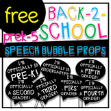 Back to School Speech Bubble Props FREEBIE