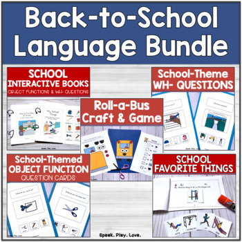 Preview of Back to School Speech Language Therapy Activities BUNDLE  - Visuals - Autism