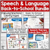 Back-to-School Speech Language Therapy Activities - Low-Prep