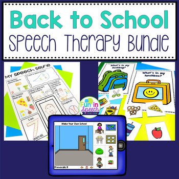 Preview of Back to School Speech Therapy Activities