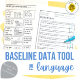 Back to School Speech Therapy Baseline Data Collection for