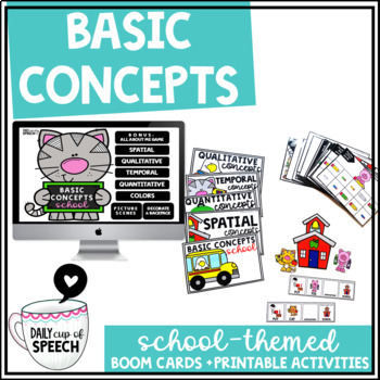 Preview of Back to School Speech Therapy Basic Concepts | Speech Therapy Activities