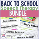 Back to School Speech Therapy Bundle