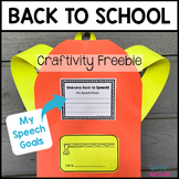 Back to School Speech Therapy Craft First Day of Speech My