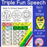 Back to School Speech Therapy Game