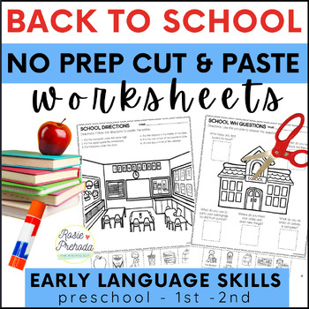 Preview of Back to School Speech Therapy - No Prep Cut and Paste Language Activities