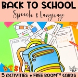 Back to School Speech Therapy: Print, No-Print, and FREE B