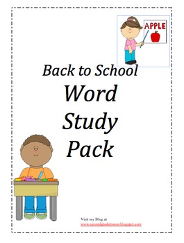 Preview of Back to School Spelling Companion Pack