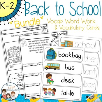 Preview of Back to School Spelling Word Work and Vocabulary Cards Bundle