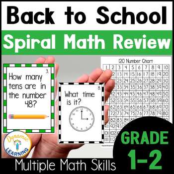 Preview of Back to School Spiral Math Review Game First Grade