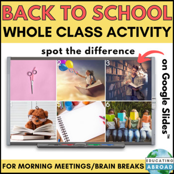 Preview of Back to School Spot the Difference Game to Improve Focus and Attention