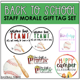 Back to School Staff Baseball Gift Tag Set