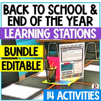 Preview of Back to School Stations - End of Year Stations - Middle School Stations
