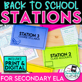 Back to School Stations - First Day of School Activity - P