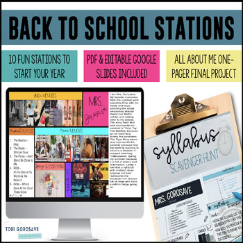 Preview of Back to School Stations & One-Pager - PDF & DIGITAL