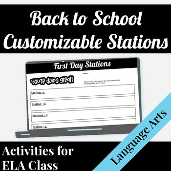 Preview of Back to School Stations for ELA | Lesson | Routines | Editable Syllabus