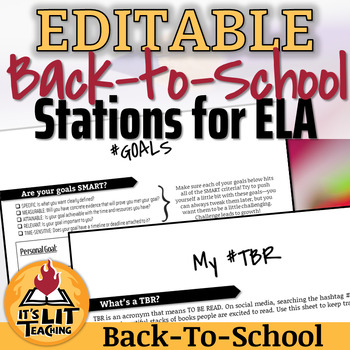 Preview of Back-to-School Stations for High School English Classes - First Week of School