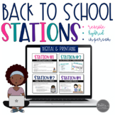 Back to School Stations for Middle School Digital and Prin
