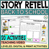 Back to School Story Retell Sequencing Beginning, Middle, 