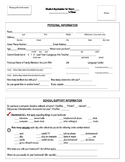 Back to School - Student Application - EDITABLE