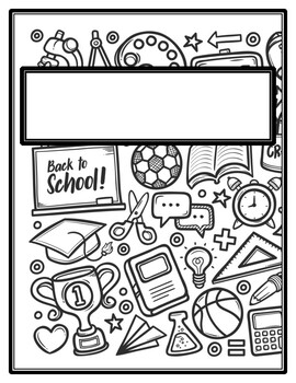 Preview of Back to School Student Binder Covers and Spines, Coloring Pages, Back to School