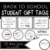 Back to School Student Gift Tags