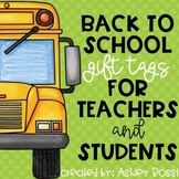 Back to School Gift Tags For Teachers and Students