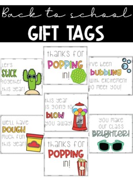 Preview of Back to School Student Gift Tags