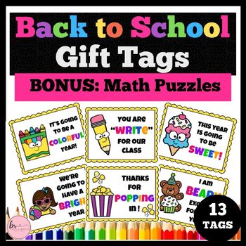 Preview of Back to School Student Gift Tags with Counting to 10 Puzzles : Student Gift