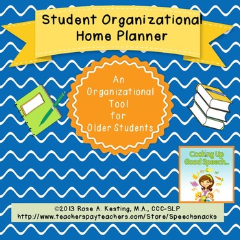 Preview of Student Organizational Home Planner {Digital Version Included}