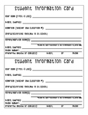 STUDENT INFORMATION CARDS * FREE PRINTABLE*