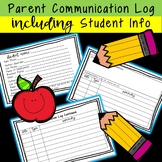 Back to School Student Information & Parent Log