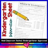 Back to School Student Information Sheet (for parents to f