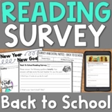 Back to School Student Interest Survey | Reading
