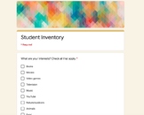 Back to School Student Inventory: Interests, Learning, Rea