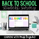 Back to School Student All About Me Learning Survey