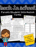 Back to School : Student & Parent Information Forms