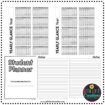 Calendars Student Planner School 2 Pack Weekly Page Format 2020-2021
