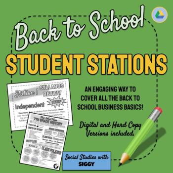 Preview of Back to School Student Stations
