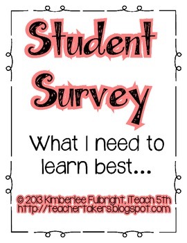 Preview of Back to School Student Survey