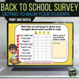Back to School Student Survey | Distance Learning