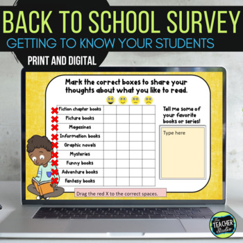 Preview of Back to School Activities - Getting to Know You Student Survey - Print & Digital